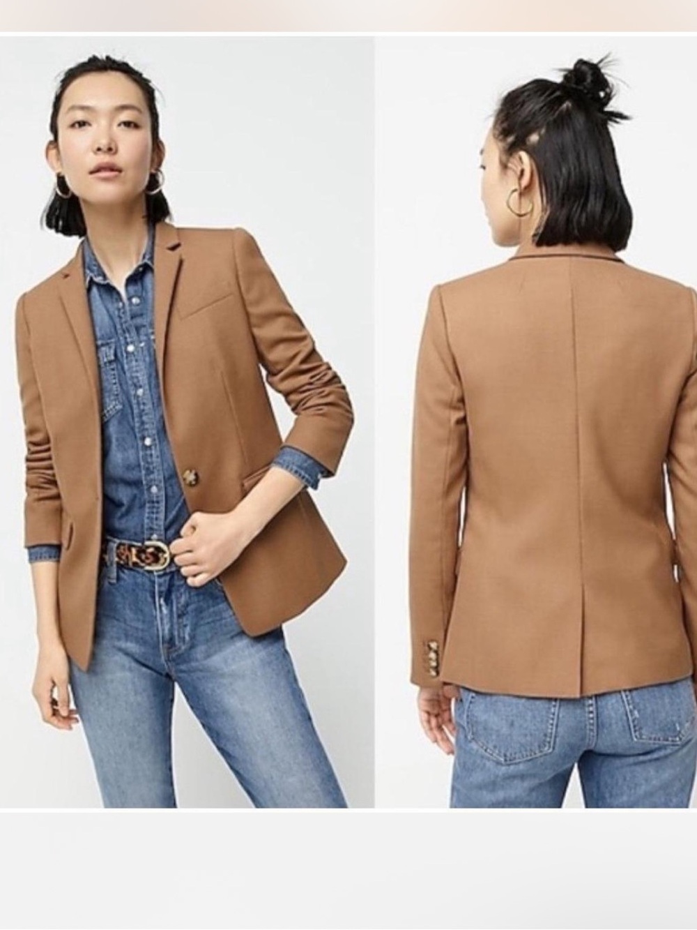 J Crew Regent Blazer in Wool Flannel Size 6 Flawed - Picture 3 of 11